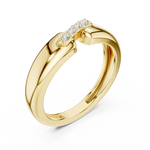 Gold Channel Setting Round Lab Grown Diamond Zevar Ring