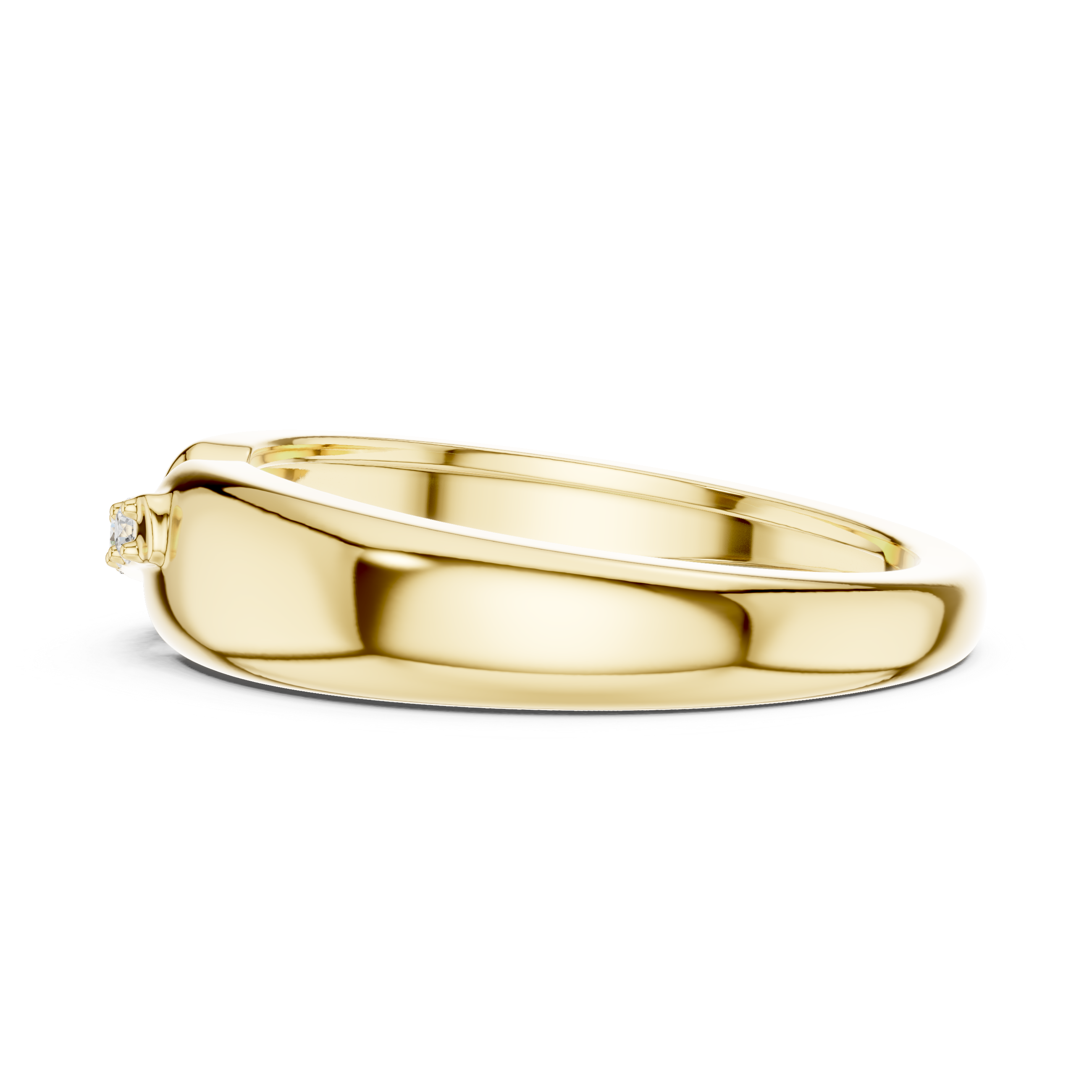 Gold Channel Setting Round Lab Grown Diamond Zevar Ring