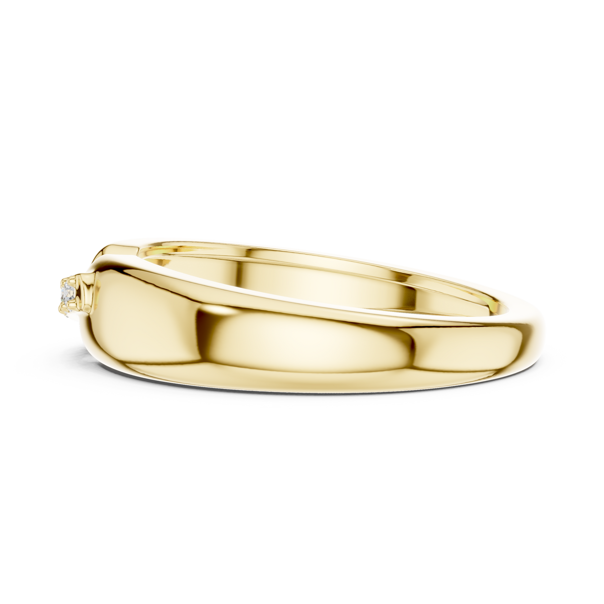 Gold Channel Setting Round Lab Grown Diamond Zevar Ring