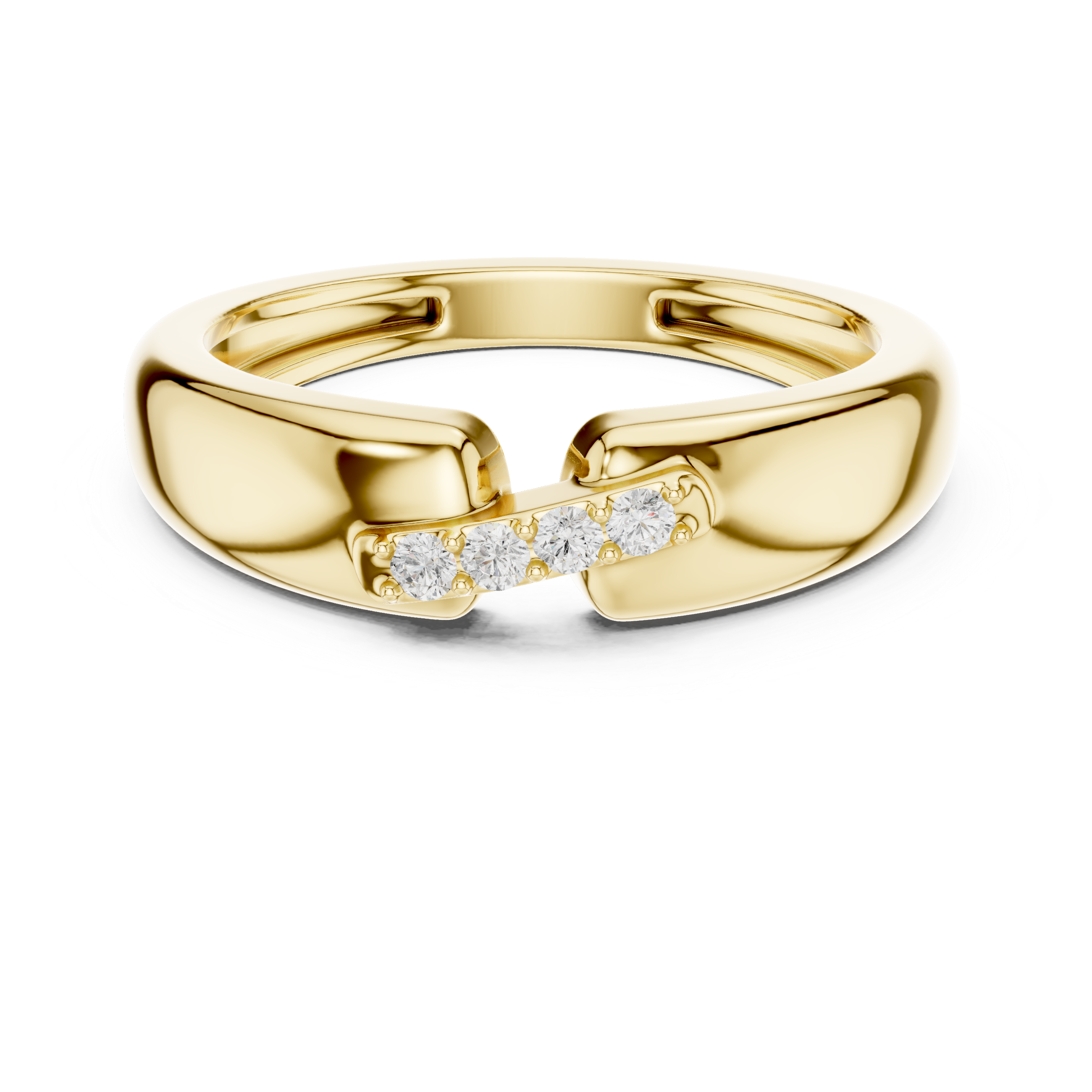 Gold Channel Setting Round Lab Grown Diamond Zevar Ring