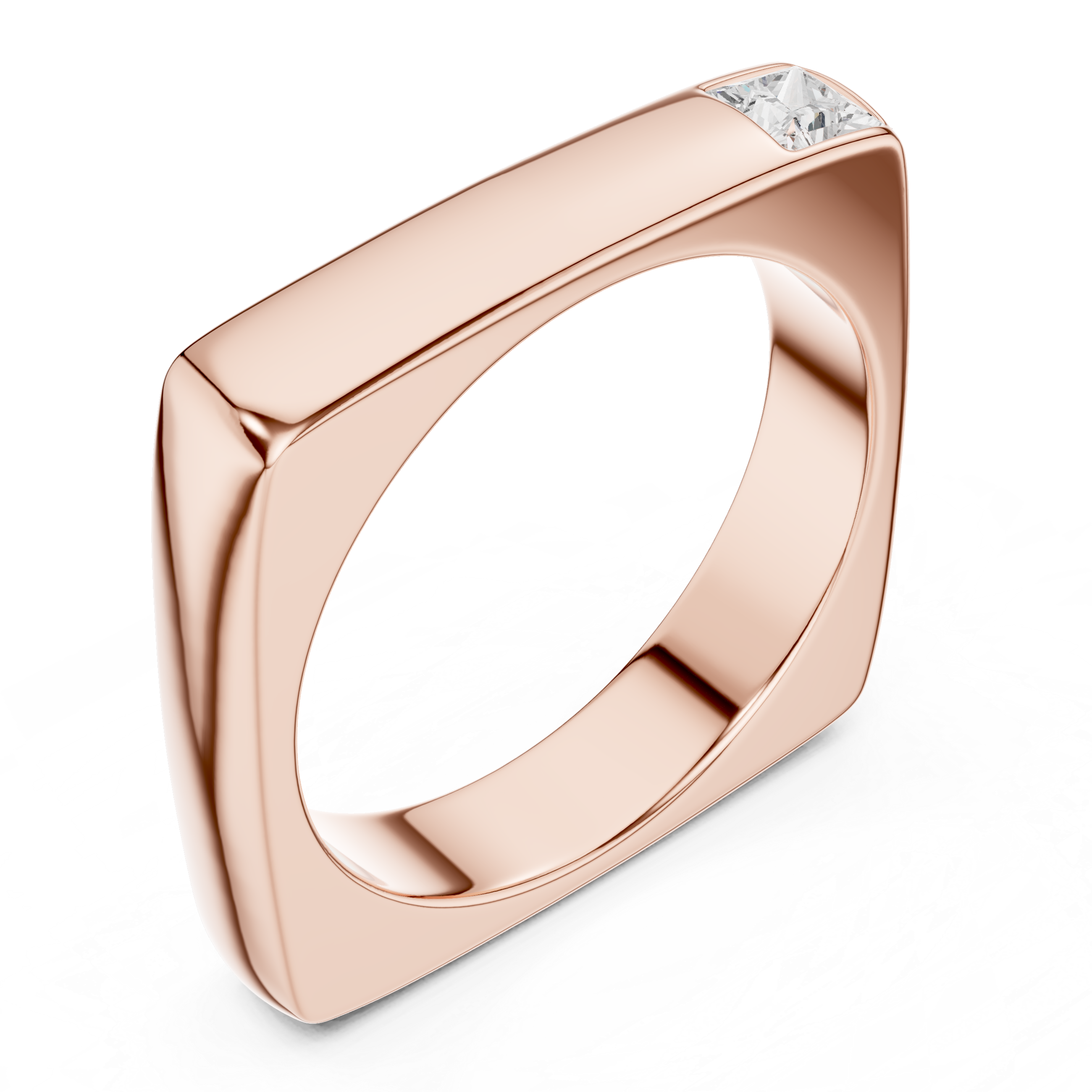 Gold Bezel Setting Princess Lab Grown Diamond Zyron Ring
