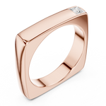 Gold Bezel Setting Princess Lab Grown Diamond Zyron Ring