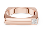 Gold Bezel Setting Princess Lab Grown Diamond Zyron Ring