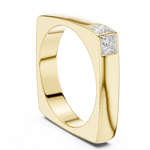 Gold Bezel Setting Princess Lab Grown Diamond Zyron Ring