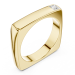 Gold Bezel Setting Princess Lab Grown Diamond Zyron Ring