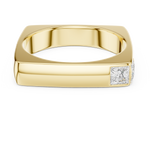 Gold Bezel Setting Princess Lab Grown Diamond Zyron Ring