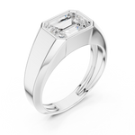 Gold 1 8Ct Bezel Setting Emerald Lab Grown Diamond Raxen Ring