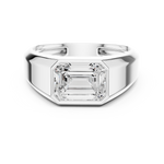 Gold 1 8Ct Bezel Setting Emerald Lab Grown Diamond Raxen Ring