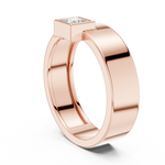 Gold Bezel Setting Princess Shape Lab Grown Diamond Kovex Ring