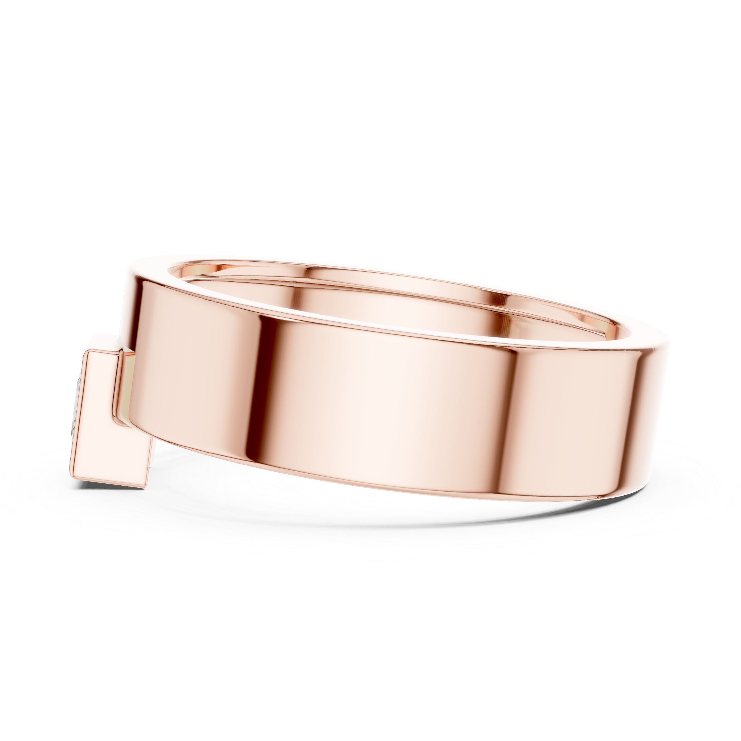 Gold Bezel Setting Princess Shape Lab Grown Diamond Kovex Ring