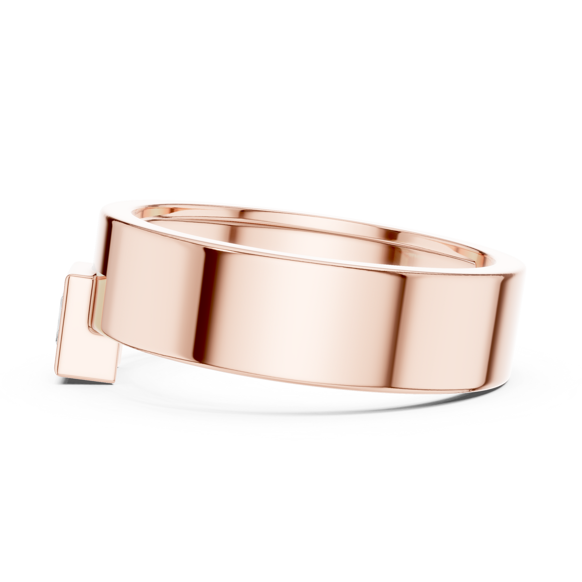 Gold Bezel Setting Princess Shape Lab Grown Diamond Kovex Ring