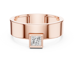 Gold Bezel Setting Princess Shape Lab Grown Diamond Kovex Ring