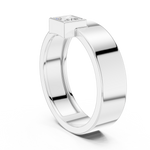 Gold Bezel Setting Princess Shape Lab Grown Diamond Kovex Ring