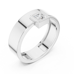 Gold Bezel Setting Princess Shape Lab Grown Diamond Kovex Ring