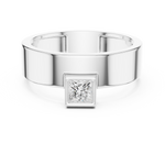 Gold Bezel Setting Princess Shape Lab Grown Diamond Kovex Ring