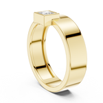 Gold Bezel Setting Princess Shape Lab Grown Diamond Kovex Ring