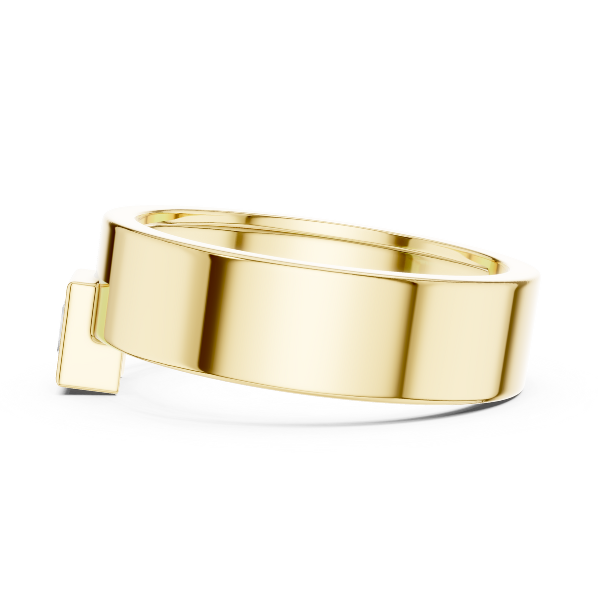 Gold Bezel Setting Princess Shape Lab Grown Diamond Kovex Ring