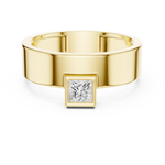 Gold Bezel Setting Princess Shape Lab Grown Diamond Kovex Ring