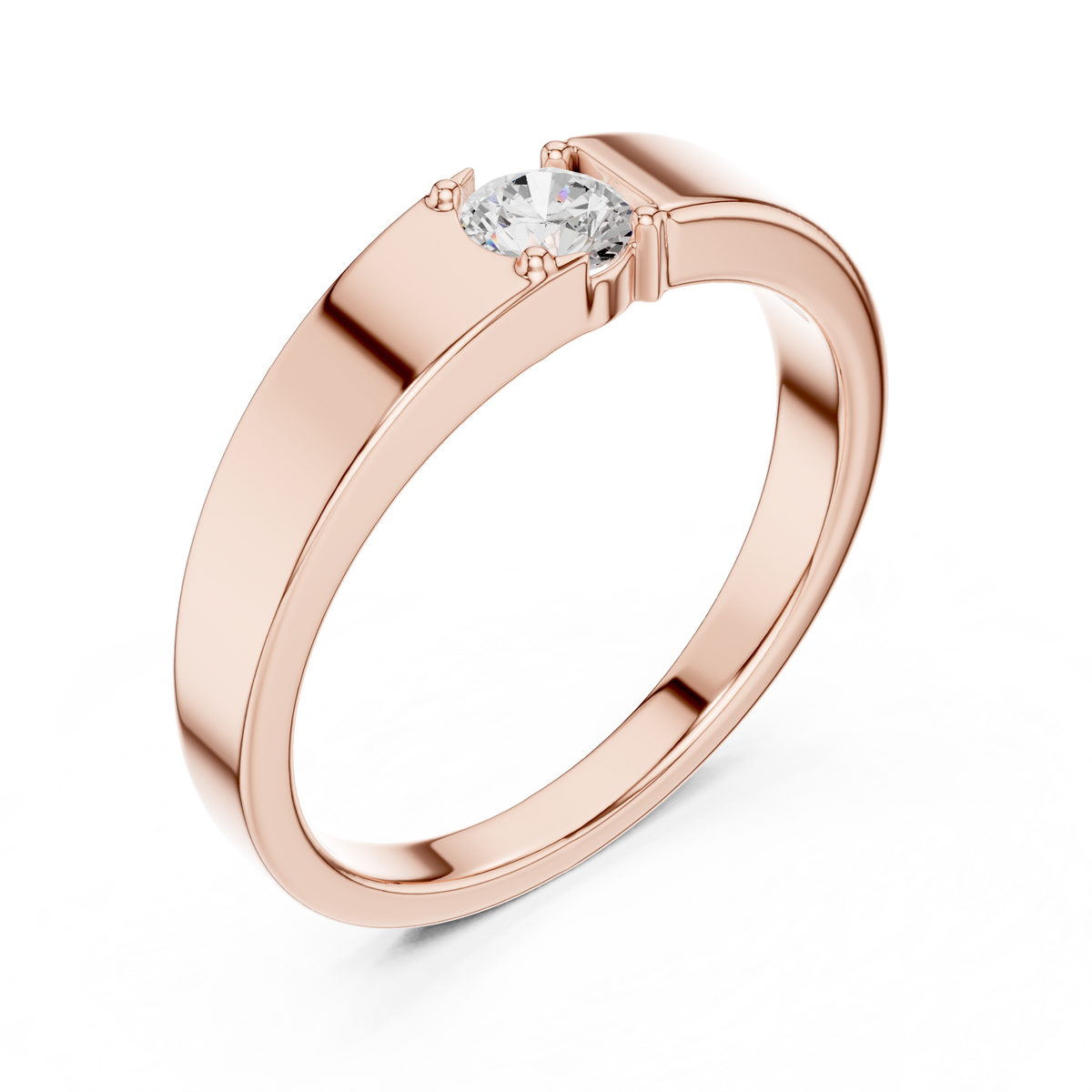 Gold Bezel Round Lab Grown Diamond Nexor Ring