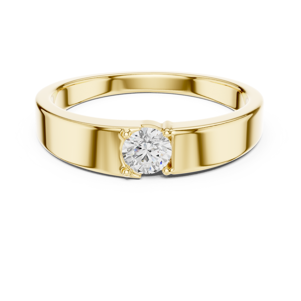 Gold Bezel Round Lab Grown Diamond Nexor Ring