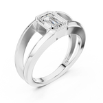Gold 1Ct Bezel Setting Emerald Lab Grown Diamond Arven Ring