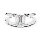 Gold 1Ct Bezel Setting Emerald Lab Grown Diamond Arven Ring