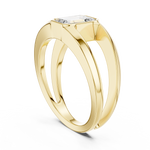 Gold 1Ct Bezel Setting Emerald Lab Grown Diamond Arven Ring