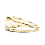 Gold 1Ct Bezel Setting Emerald Lab Grown Diamond Arven Ring