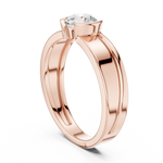 Gold Solitaire Setting Round Lab Grown Diamond Axion Ring
