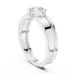 Gold Solitaire Setting Round Lab Grown Diamond Axion Ring
