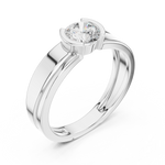 Gold Solitaire Setting Round Lab Grown Diamond Axion Ring