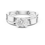 Gold Solitaire Setting Round Lab Grown Diamond Axion Ring