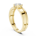 Gold Solitaire Setting Round Lab Grown Diamond Axion Ring