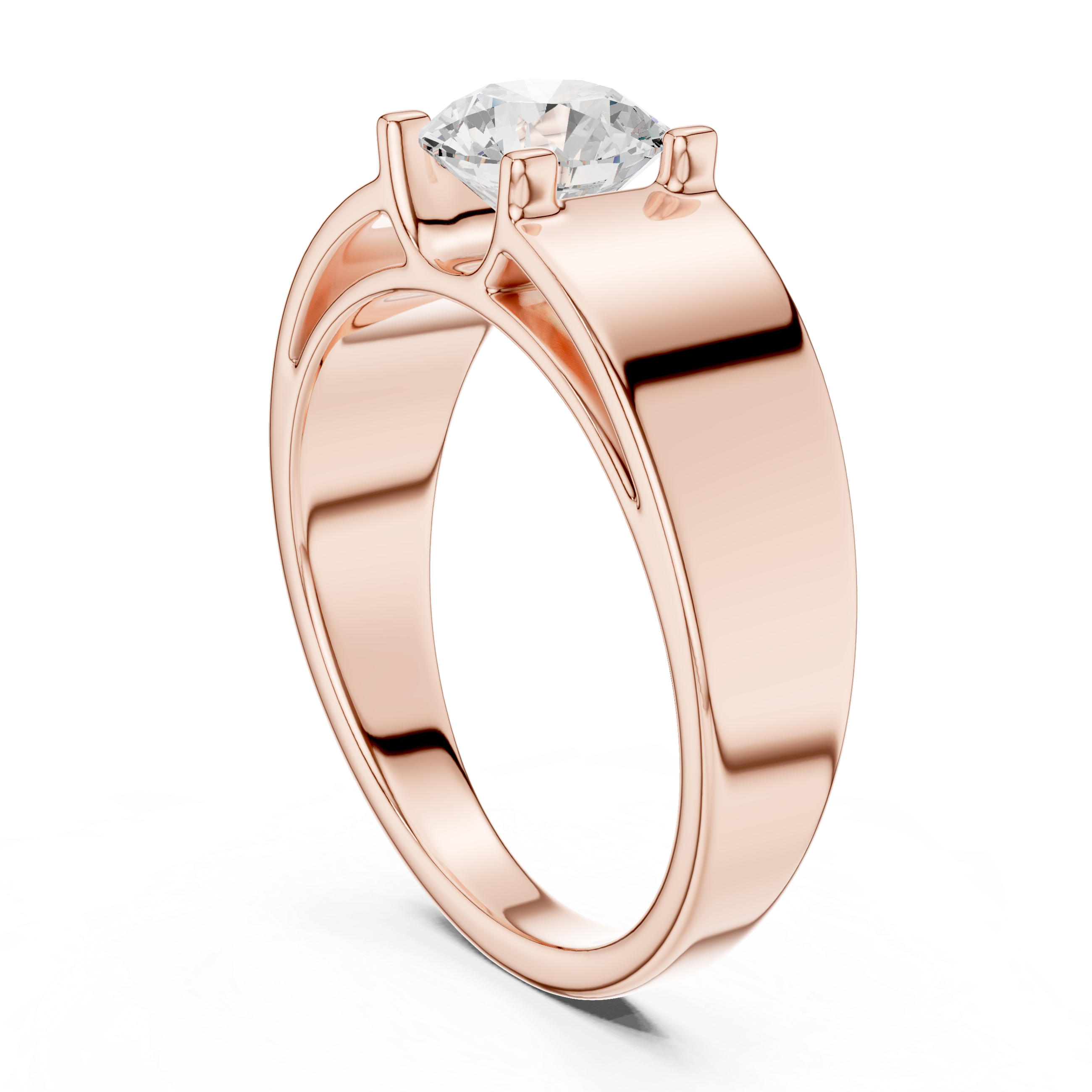 Gold 1Ct Solitaire Round Lab Grown Diamond Orvix Ring