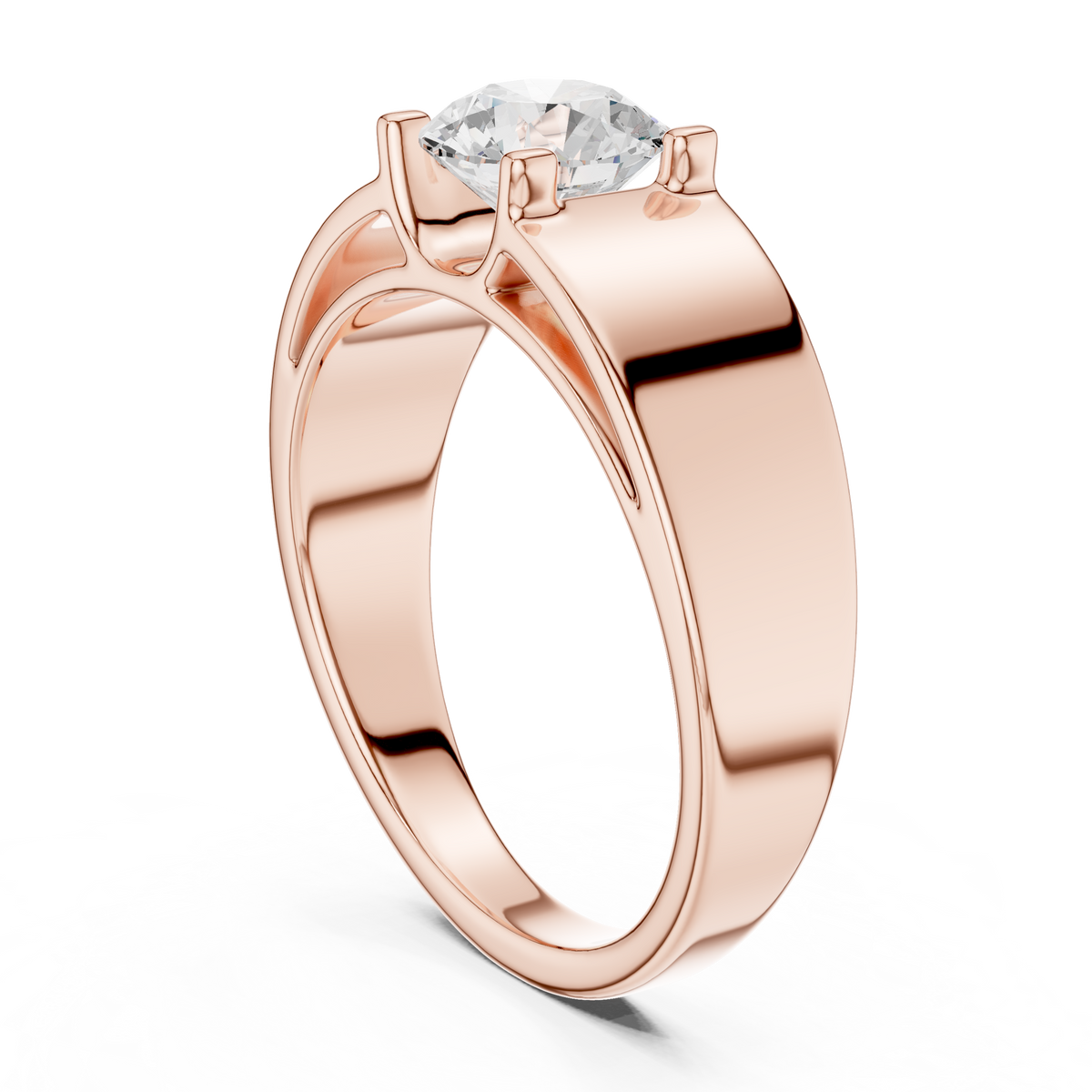 Gold 1Ct Solitaire Round Lab Grown Diamond Orvix Ring