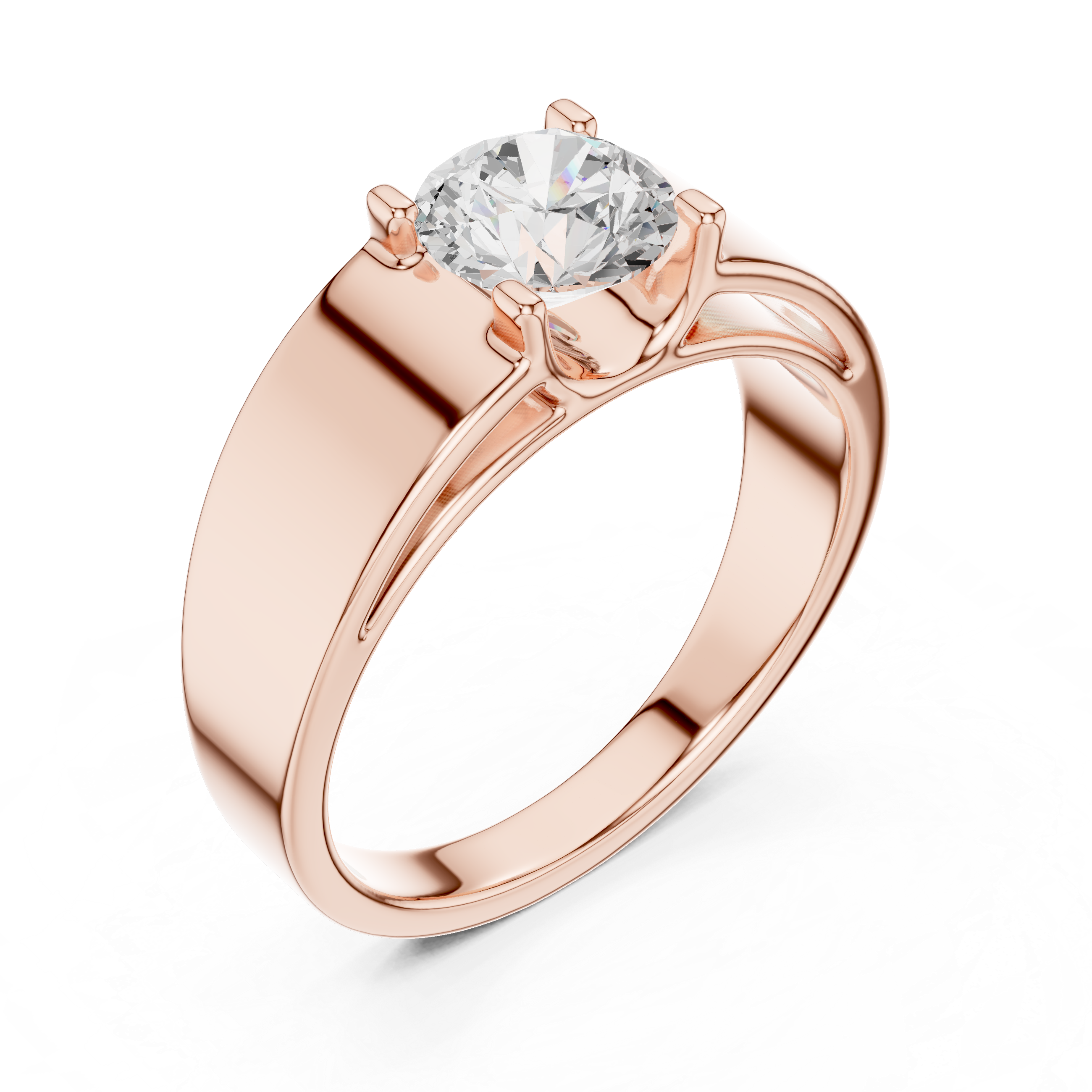 Gold 1Ct Solitaire Round Lab Grown Diamond Orvix Ring