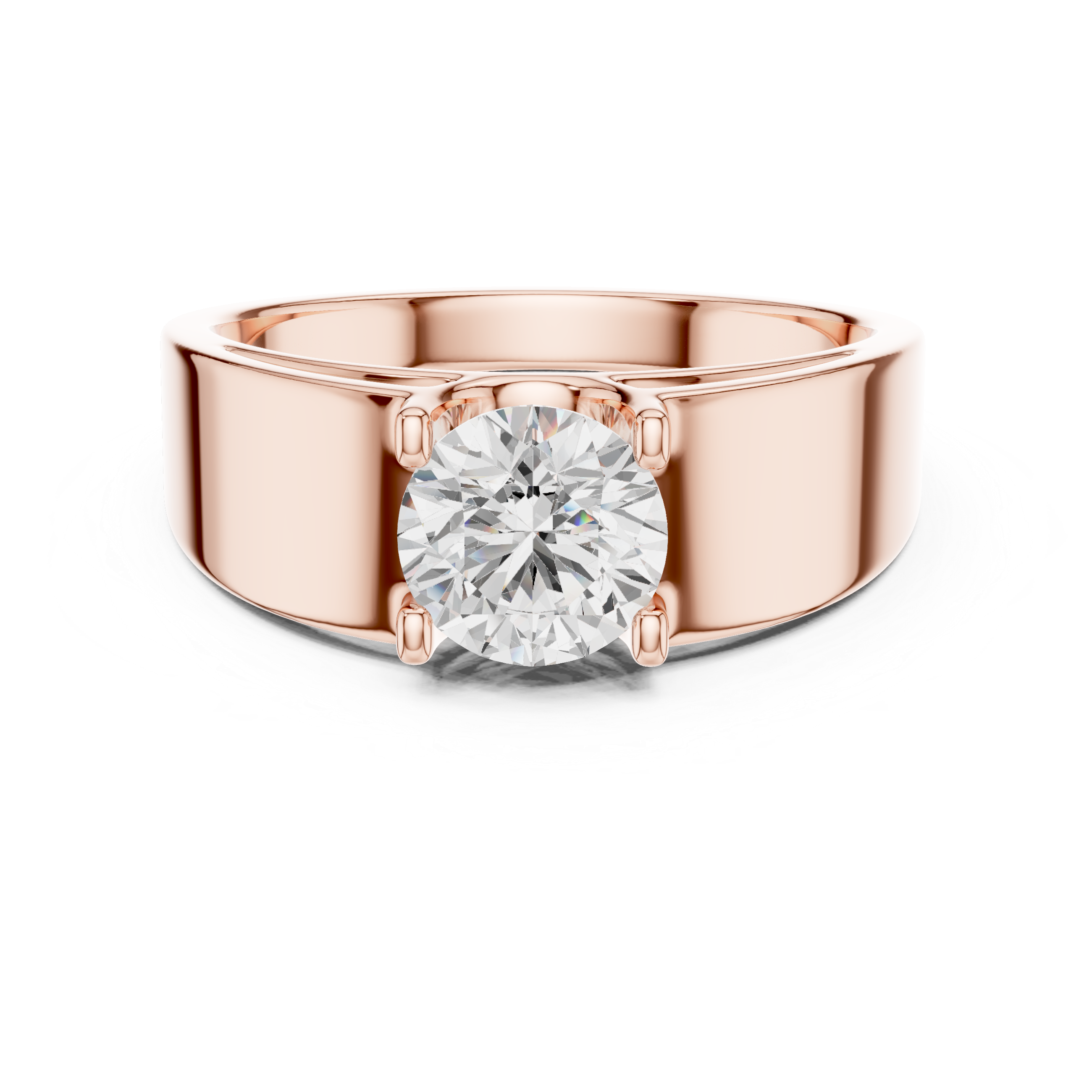 Gold 1Ct Solitaire Round Lab Grown Diamond Orvix Ring