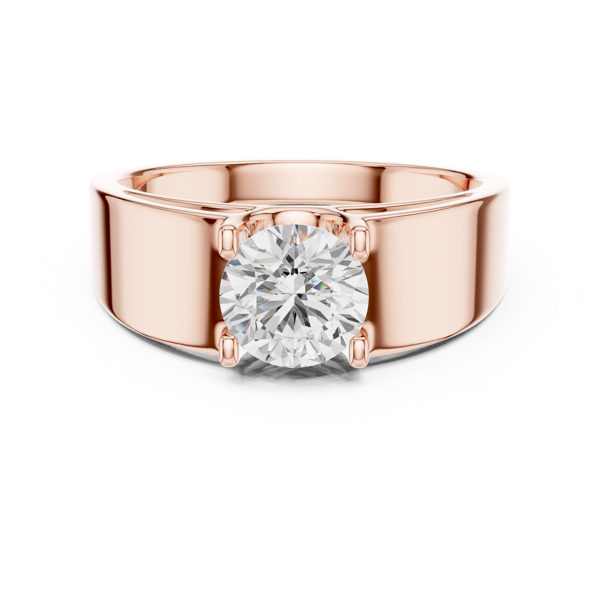 Gold 1Ct Solitaire Round Lab Grown Diamond Orvix Ring