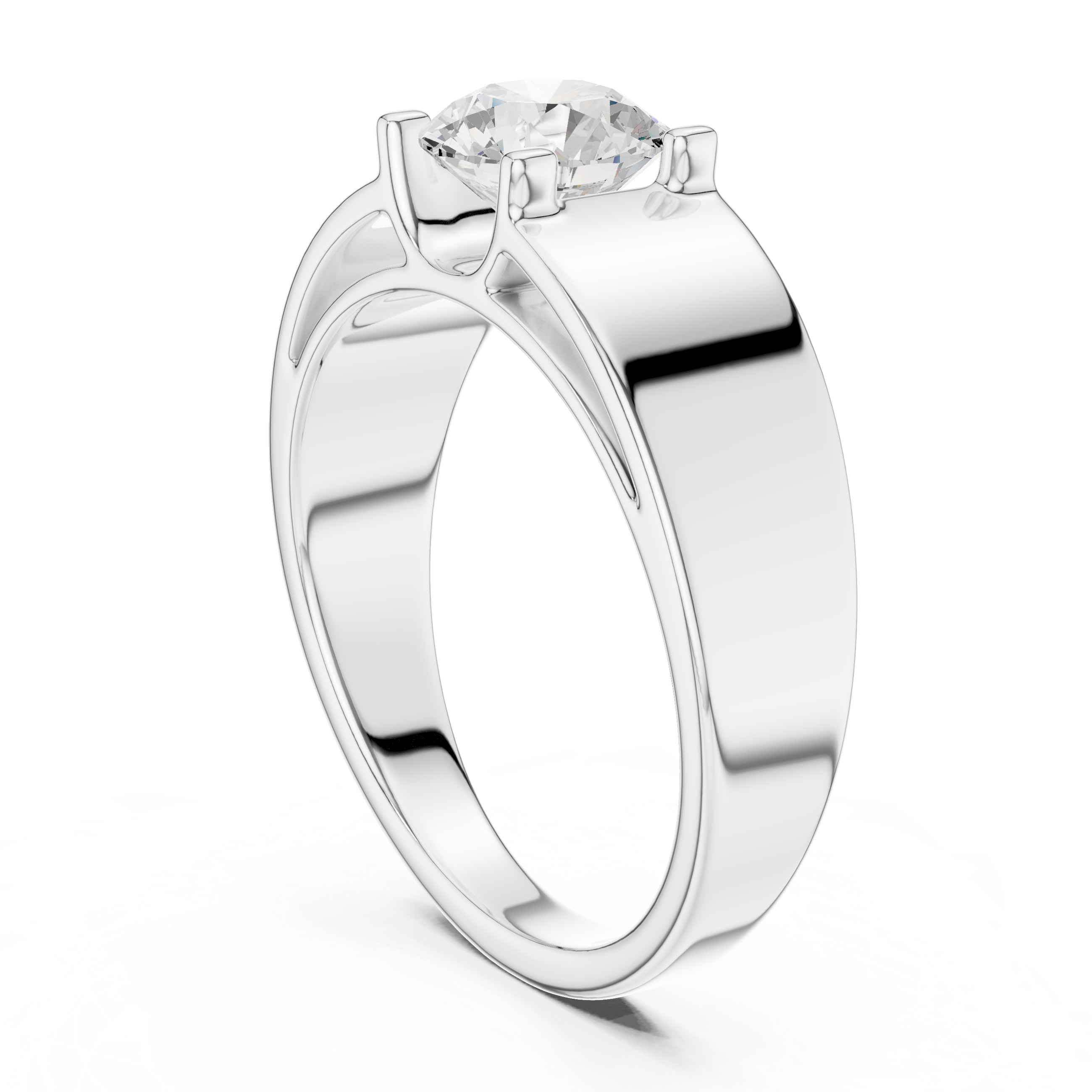 Gold 1Ct Solitaire Round Lab Grown Diamond Orvix Ring