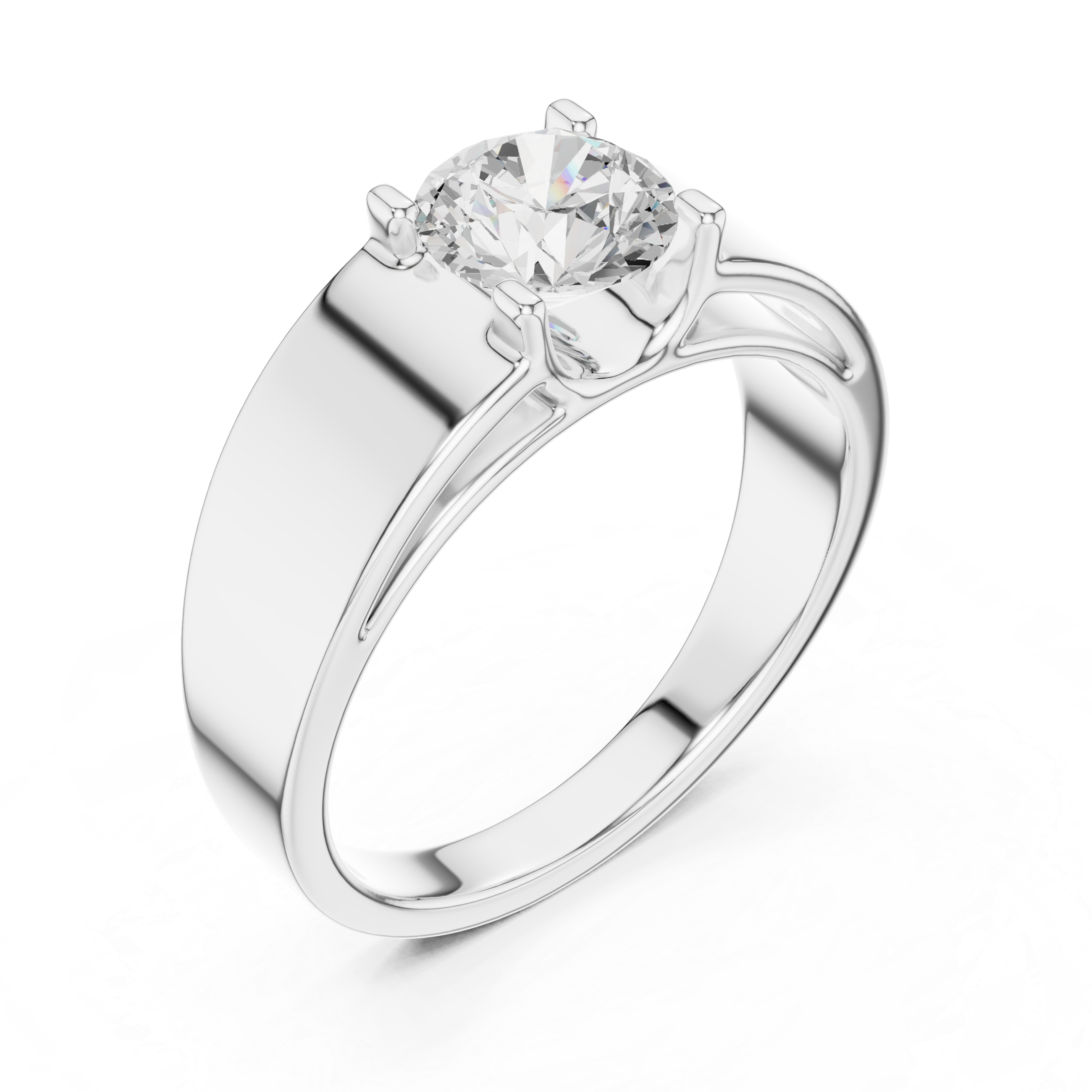 Gold 1Ct Solitaire Round Lab Grown Diamond Orvix Ring