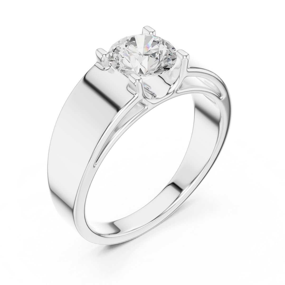 Gold 1Ct Solitaire Round Lab Grown Diamond Orvix Ring