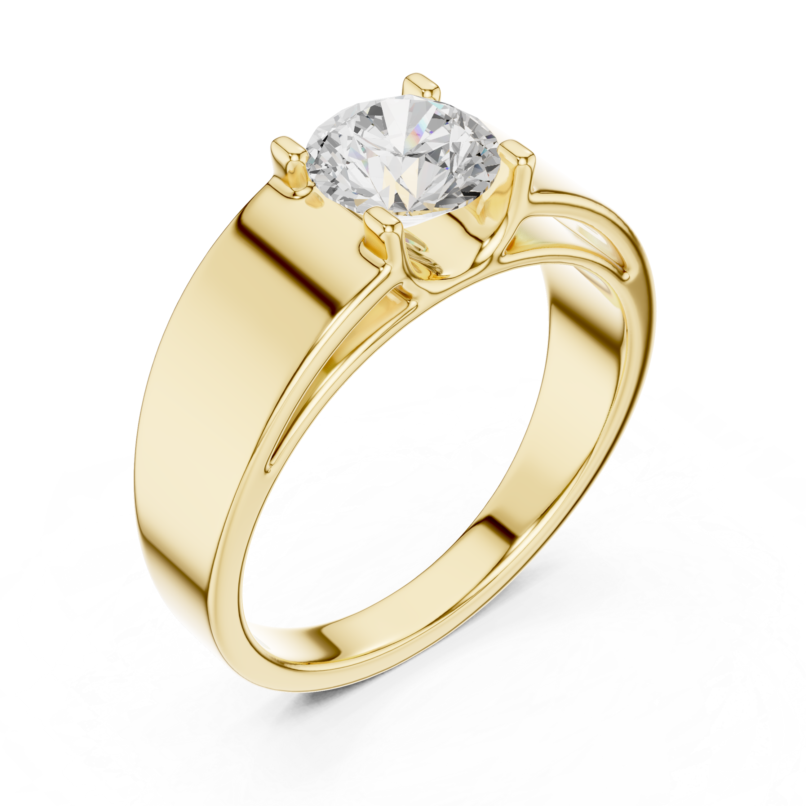 Gold 1Ct Solitaire Round Lab Grown Diamond Orvix Ring