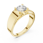 Gold 1Ct Solitaire Round Lab Grown Diamond Orvix Ring