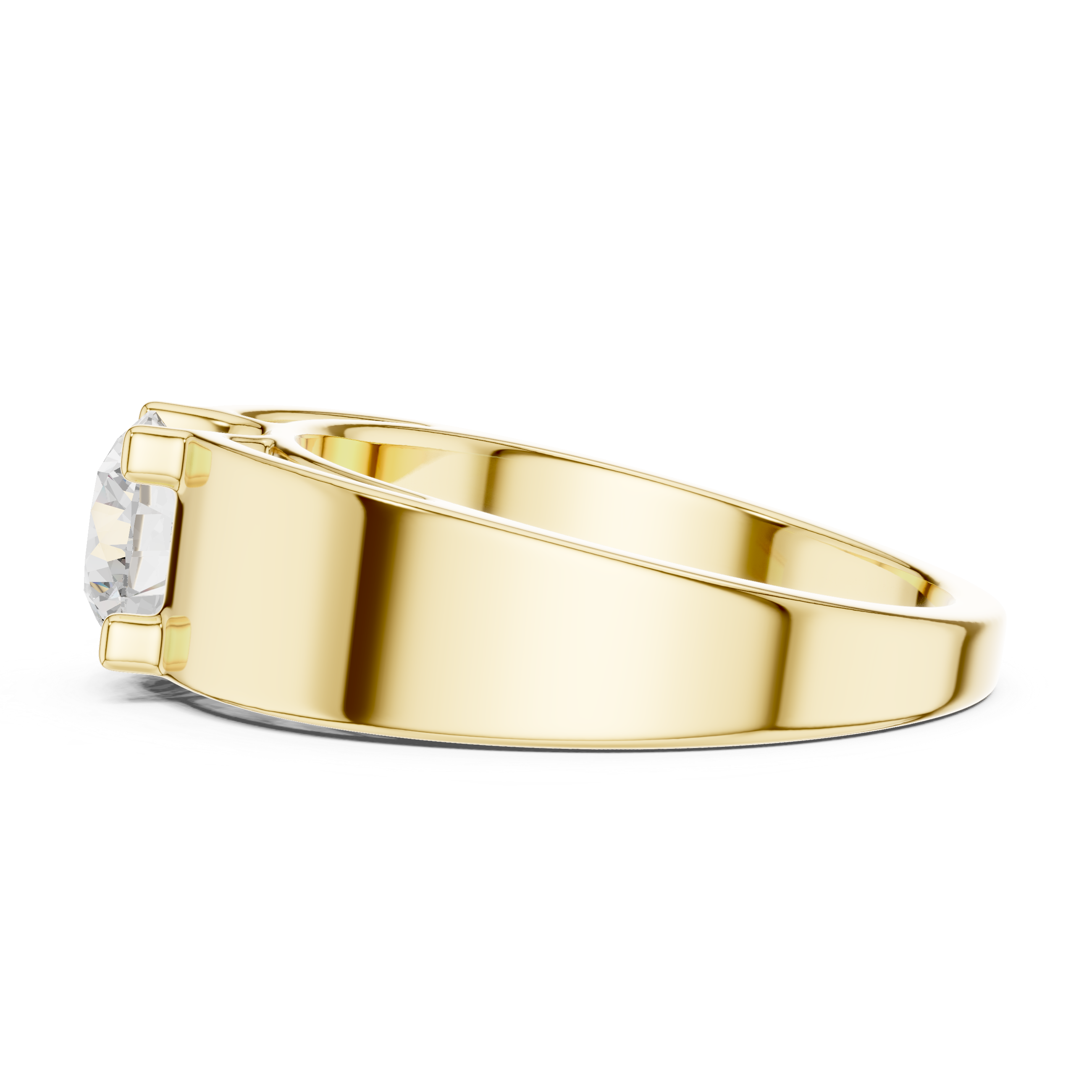 Gold 1Ct Solitaire Round Lab Grown Diamond Orvix Ring
