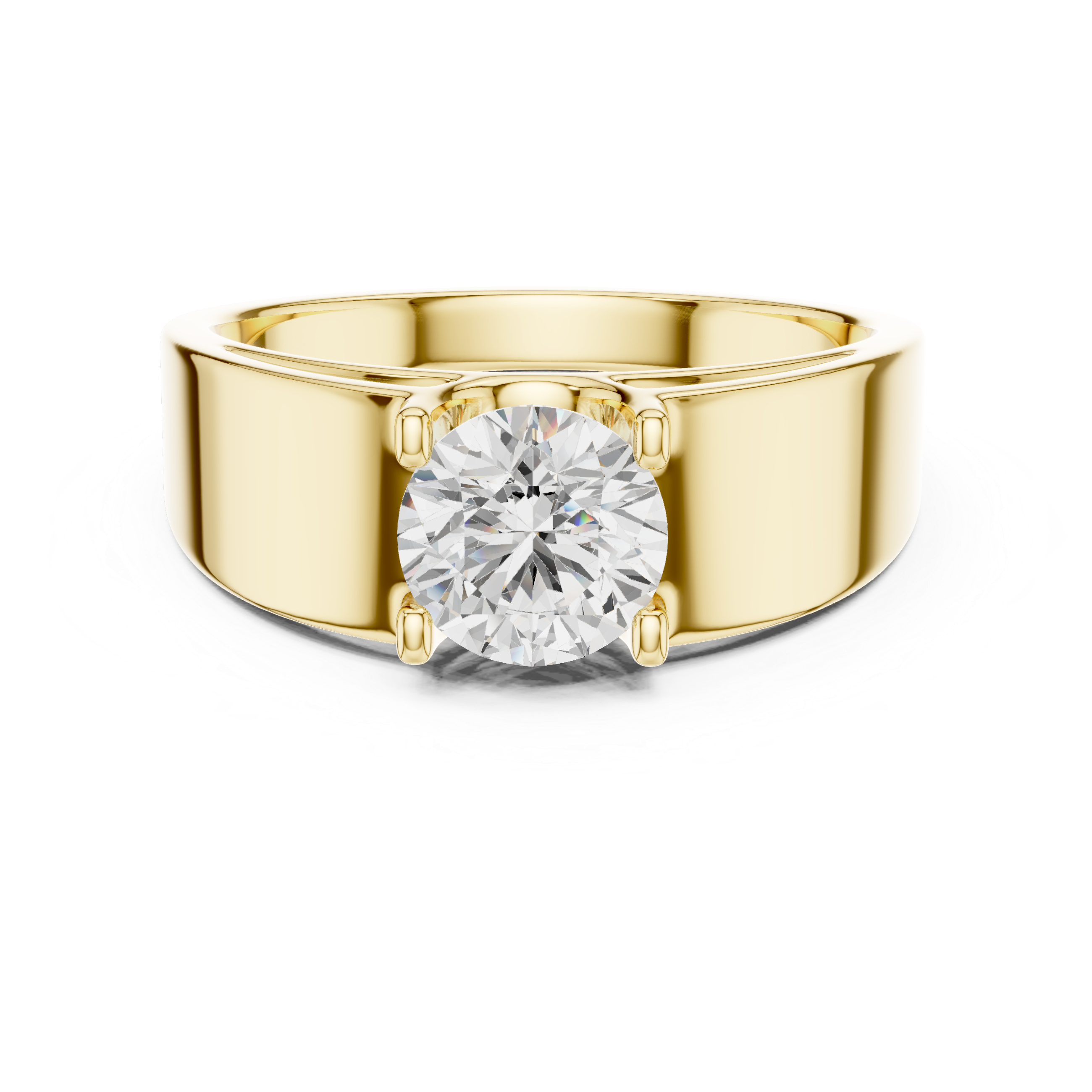 Gold 1Ct Solitaire Round Lab Grown Diamond Orvix Ring
