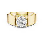 Gold 1Ct Solitaire Round Lab Grown Diamond Orvix Ring