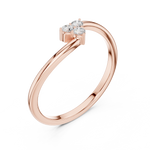 Gold Three Stone Ring Round Lab Grown Diamond Virel Ring