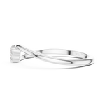 Gold Three Stone Ring Round Lab Grown Diamond Virel Ring