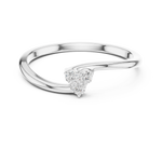 Gold Three Stone Ring Round Lab Grown Diamond Virel Ring
