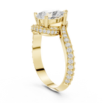 Gold 2Ct Pave Twist Pear Lab Grown Diamond Zyaris Ring